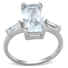 Load image into Gallery viewer, 3W460 - Rhodium Brass Ring with AAA Grade CZ  in Clear