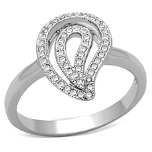 Load image into Gallery viewer, 3W463 - Rhodium Brass Ring with AAA Grade CZ  in Clear