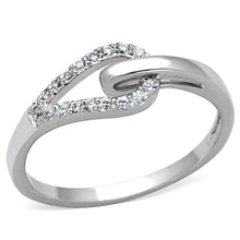 Load image into Gallery viewer, 3W465 - Rhodium Brass Ring with AAA Grade CZ  in Clear