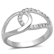 Load image into Gallery viewer, 3W474 - Rhodium Brass Ring with AAA Grade CZ  in Clear