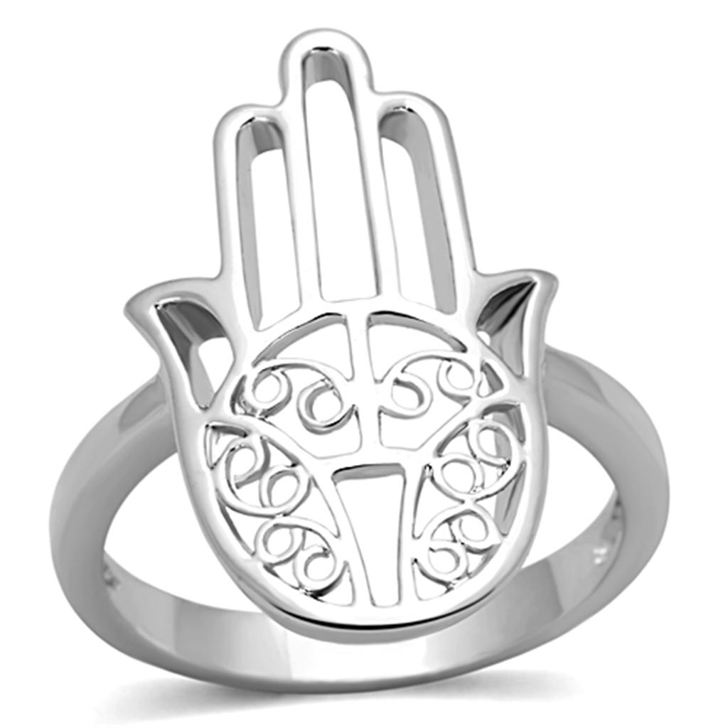 3W486 - Rhodium Brass Ring with No Stone