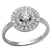 Load image into Gallery viewer, 3W493 - Rhodium Brass Ring with AAA Grade CZ  in Clear