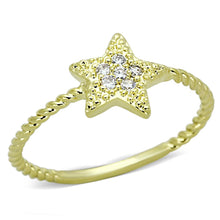 Load image into Gallery viewer, 3W500 - Gold Brass Ring with AAA Grade CZ  in Clear