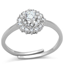 Load image into Gallery viewer, 3W501 - Rhodium Brass Ring with AAA Grade CZ  in Clear