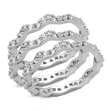 Load image into Gallery viewer, 3W508 - Rhodium Brass Ring with AAA Grade CZ  in Clear