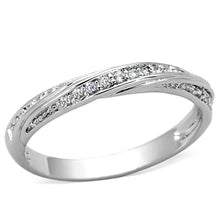 Load image into Gallery viewer, 3W510 - Rhodium Brass Ring with AAA Grade CZ  in Clear