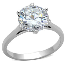 Load image into Gallery viewer, 3W514 - Rhodium Brass Ring with AAA Grade CZ  in Clear