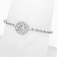 Load image into Gallery viewer, 3W516 - Rhodium Brass Ring with AAA Grade CZ  in Clear