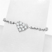 Load image into Gallery viewer, 3W518 - Rhodium Brass Ring with AAA Grade CZ  in Clear