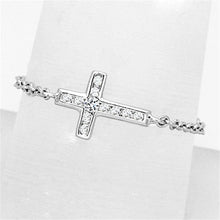 Load image into Gallery viewer, 3W519 - Rhodium Brass Ring with AAA Grade CZ  in Clear