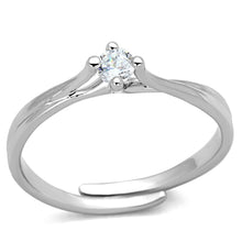 Load image into Gallery viewer, 3W520 - Rhodium Brass Ring with AAA Grade CZ  in Clear