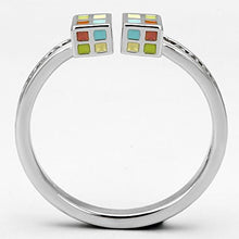 Load image into Gallery viewer, 3W525 - Rhodium Brass Ring with AAA Grade CZ  in Clear