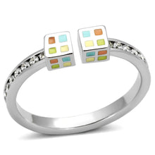 Load image into Gallery viewer, 3W525 - Rhodium Brass Ring with AAA Grade CZ  in Clear