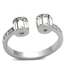 Load image into Gallery viewer, 3W526 - Rhodium Brass Ring with Top Grade Crystal  in Clear