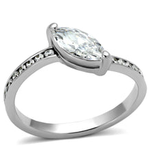 Load image into Gallery viewer, 3W528 - Rhodium Brass Ring with AAA Grade CZ  in Clear