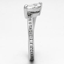 Load image into Gallery viewer, 3W528 - Rhodium Brass Ring with AAA Grade CZ  in Clear