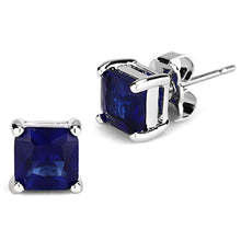 Load image into Gallery viewer, 3W535 - Rhodium Brass Earrings with Synthetic Synthetic Glass in Montana
