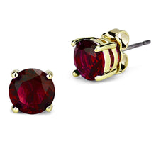 Load image into Gallery viewer, 3W550 - Gold Brass Earrings with Synthetic Synthetic Glass in Siam