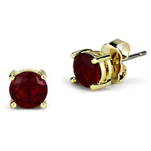 Load image into Gallery viewer, 3W557 - Gold Brass Earrings with Synthetic Synthetic Glass in Siam