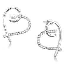 Load image into Gallery viewer, 3W708 - Rhodium Brass Earrings with AAA Grade CZ  in Clear