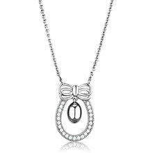 Load image into Gallery viewer, 3W718 - Rhodium Brass Necklace with AAA Grade CZ  in Clear