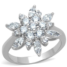 Load image into Gallery viewer, 3W725 - Rhodium Brass Ring with AAA Grade CZ  in Clear