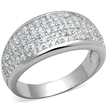 Load image into Gallery viewer, 3W730 - Rhodium Brass Ring with AAA Grade CZ  in Clear