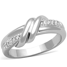 Load image into Gallery viewer, 3W741 - Rhodium Brass Ring with AAA Grade CZ  in Clear