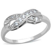 Load image into Gallery viewer, 3W757 - Rhodium Brass Ring with AAA Grade CZ  in Clear