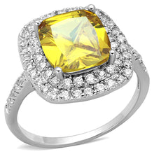 Load image into Gallery viewer, 3W760 - Rhodium Brass Ring with AAA Grade CZ  in Topaz