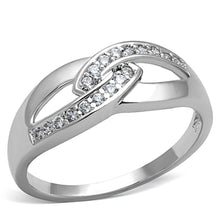 Load image into Gallery viewer, 3W763 - Rhodium Brass Ring with AAA Grade CZ  in Clear