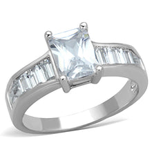 Load image into Gallery viewer, 3W769 - Rhodium Brass Ring with AAA Grade CZ  in Clear