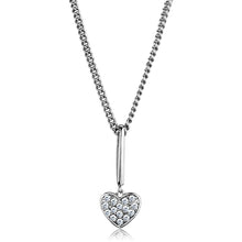 Load image into Gallery viewer, 3W773 - Rhodium Brass Chain Pendant with AAA Grade CZ  in Clear