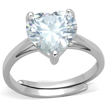 Load image into Gallery viewer, 3W776 - Rhodium Brass Ring with AAA Grade CZ  in Clear