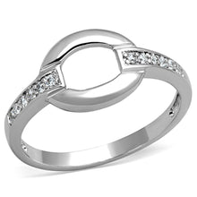 Load image into Gallery viewer, 3W790 - Rhodium Brass Ring with AAA Grade CZ  in Clear
