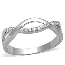 Load image into Gallery viewer, 3W796 - Rhodium Brass Ring with AAA Grade CZ  in Clear