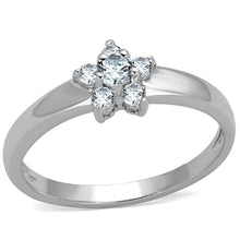 Load image into Gallery viewer, 3W814 - Rhodium Brass Ring with AAA Grade CZ  in Clear