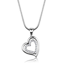 Load image into Gallery viewer, 3W841 - Rhodium Brass Chain Pendant with AAA Grade CZ  in Clear