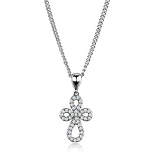 Load image into Gallery viewer, 3W845 - Rhodium Brass Chain Pendant with AAA Grade CZ  in Clear