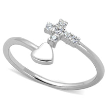 Load image into Gallery viewer, 3W860 - Rhodium Brass Ring with AAA Grade CZ  in Clear