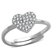 Load image into Gallery viewer, 3W865 - Rhodium Brass Ring with AAA Grade CZ  in Clear