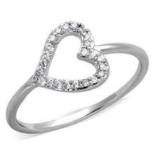 Load image into Gallery viewer, 3W866 - Rhodium Brass Ring with AAA Grade CZ  in Clear