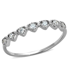 Load image into Gallery viewer, 3W868 - Rhodium Brass Ring with AAA Grade CZ  in Clear