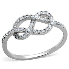 Load image into Gallery viewer, 3W876 - Rhodium Brass Ring with AAA Grade CZ  in Clear