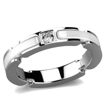 Load image into Gallery viewer, 3W963 - High polished (no plating) Stainless Steel Ring with Ceramic  in White