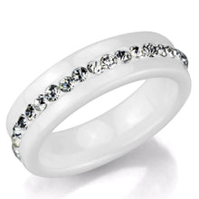 Load image into Gallery viewer, 3W968 - High polished (no plating) Stainless Steel Ring with Ceramic  in White