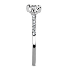 Load image into Gallery viewer, DA007 - High polished (no plating) Stainless Steel Ring with AAA Grade CZ  in Clear