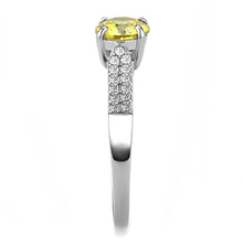 Load image into Gallery viewer, DA021 - High polished (no plating) Stainless Steel Ring with AAA Grade CZ  in Topaz