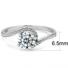 Load image into Gallery viewer, DA023 - High polished (no plating) Stainless Steel Ring with AAA Grade CZ  in Clear