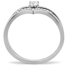 Load image into Gallery viewer, DA030 - High polished (no plating) Stainless Steel Ring with AAA Grade CZ  in Clear